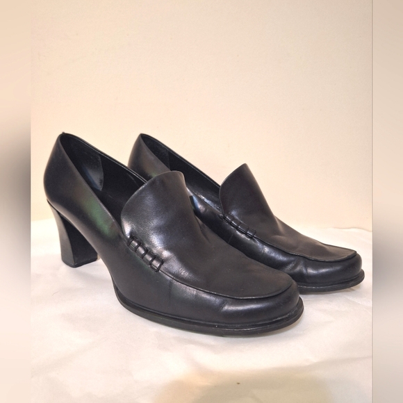 Franco Sarto Nolan pump women's black leather 9.5 slip on shoes - Picture 2 of 8